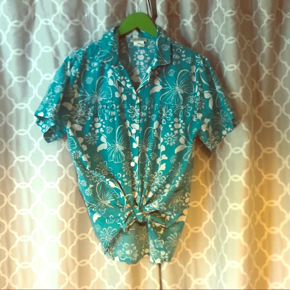 Vintage 1950s moonglow button butterfly top